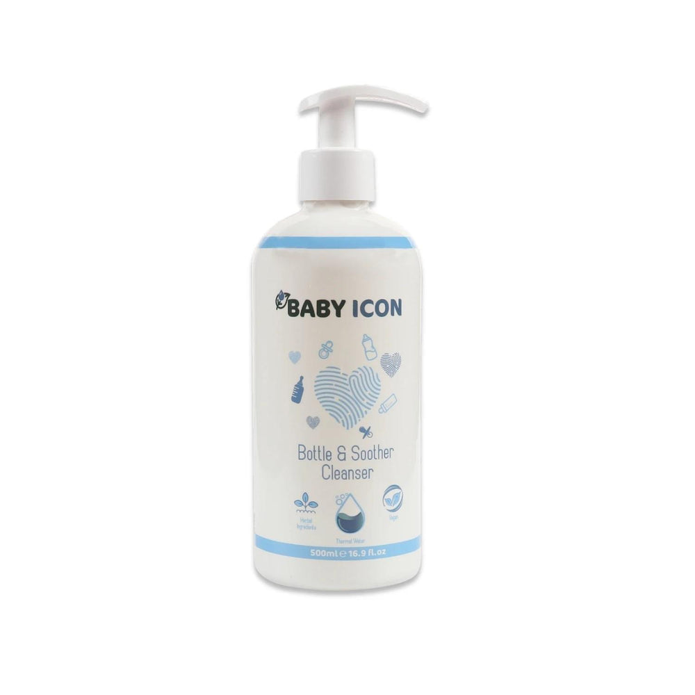Baby Icon Natural Baby Bottle and Pacifier Cleaner, Vegan and Cruelty-Free, 16.91 fl oz - Gentle, Chemical-Free Cleaning for Baby Items Baby Icon Natural Bottle & Pacifier Cleaner - Vegan, Cruelty-Free baby bottle cleaner, pacifier cleaner, natural cleaning products, vegan cleaning products, cruelty-free cleaning, chemical-free baby products, baby care, natural baby products, gentle cleaning, dermatologically tested, vegan certified, cruelty-free, plant-based surfactants, glycerin, phosphate-free, SLS-free,