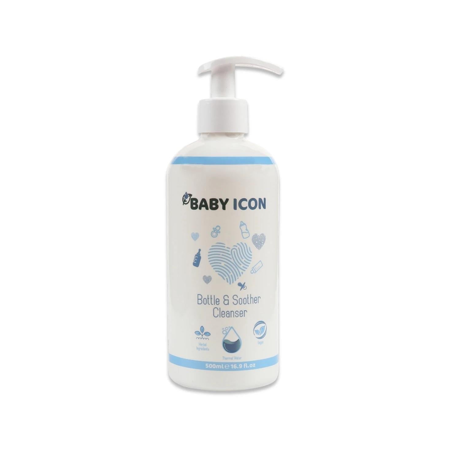Baby Icon Natural Baby Bottle and Pacifier Cleaner, Vegan and Cruelty-Free, 16.91 fl oz - Gentle, Chemical-Free Cleaning for Baby Items Baby Icon Natural Bottle & Pacifier Cleaner - Vegan, Cruelty-Free baby bottle cleaner, pacifier cleaner, natural cleaning products, vegan cleaning products, cruelty-free cleaning, chemical-free baby products, baby care, natural baby products, gentle cleaning, dermatologically tested, vegan certified, cruelty-free, plant-based surfactants, glycerin, phosphate-free, SLS-free,