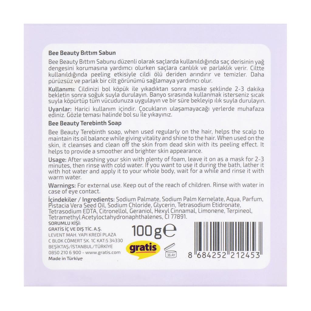 Bee Beauty Bittim Herbal Bar Soap for Hair &amp; Body 100g