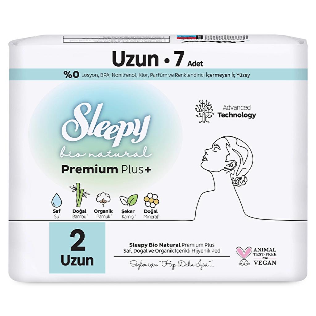 Sleepy Bio Natural Size 2 Long Sanitary Pads 7 Count