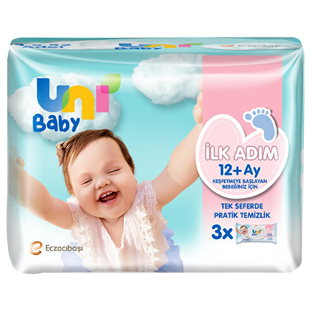 Uni Baby Hypoallergenic Baby Wipes - Soft, Chemical-Free, Gentle on Skin (3 x 52 Wipes) - Baby Care