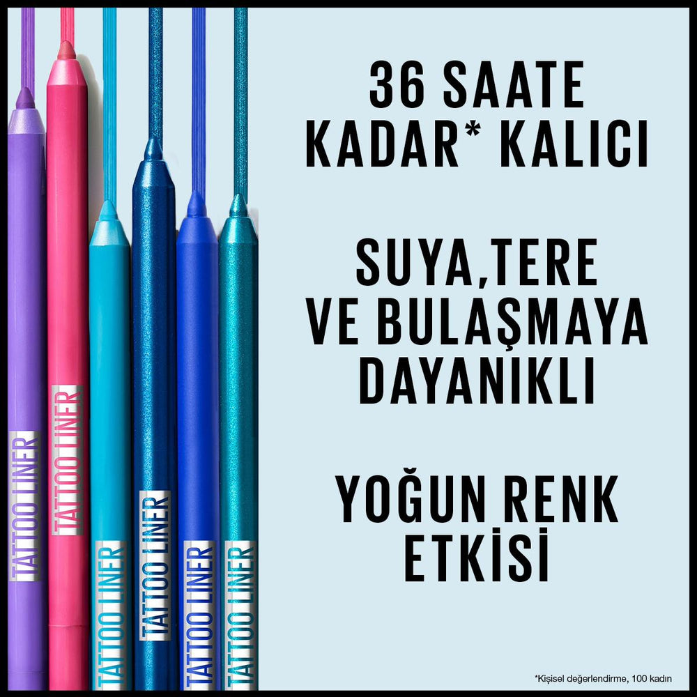 Maybelline Tattoo Liner Jel Göz Kalemi 301 Purple Pop - Long-Lasting, Waterproof Eyeliner for Vibrant Eye Makeup Maybelline Tattoo Liner - Long-Lasting Eyeliner Eyeliner, Gel Eyeliner, Long-lasting Eyeliner, Waterproof Makeup, Maybelline Tattoo Liner, Purple Eyeliner, Cosmetic, Makeup, Beauty Products, Eye Makeup, Vibrant Colors, Smudge-Proof, Sweat-Resistant, Durable Makeup