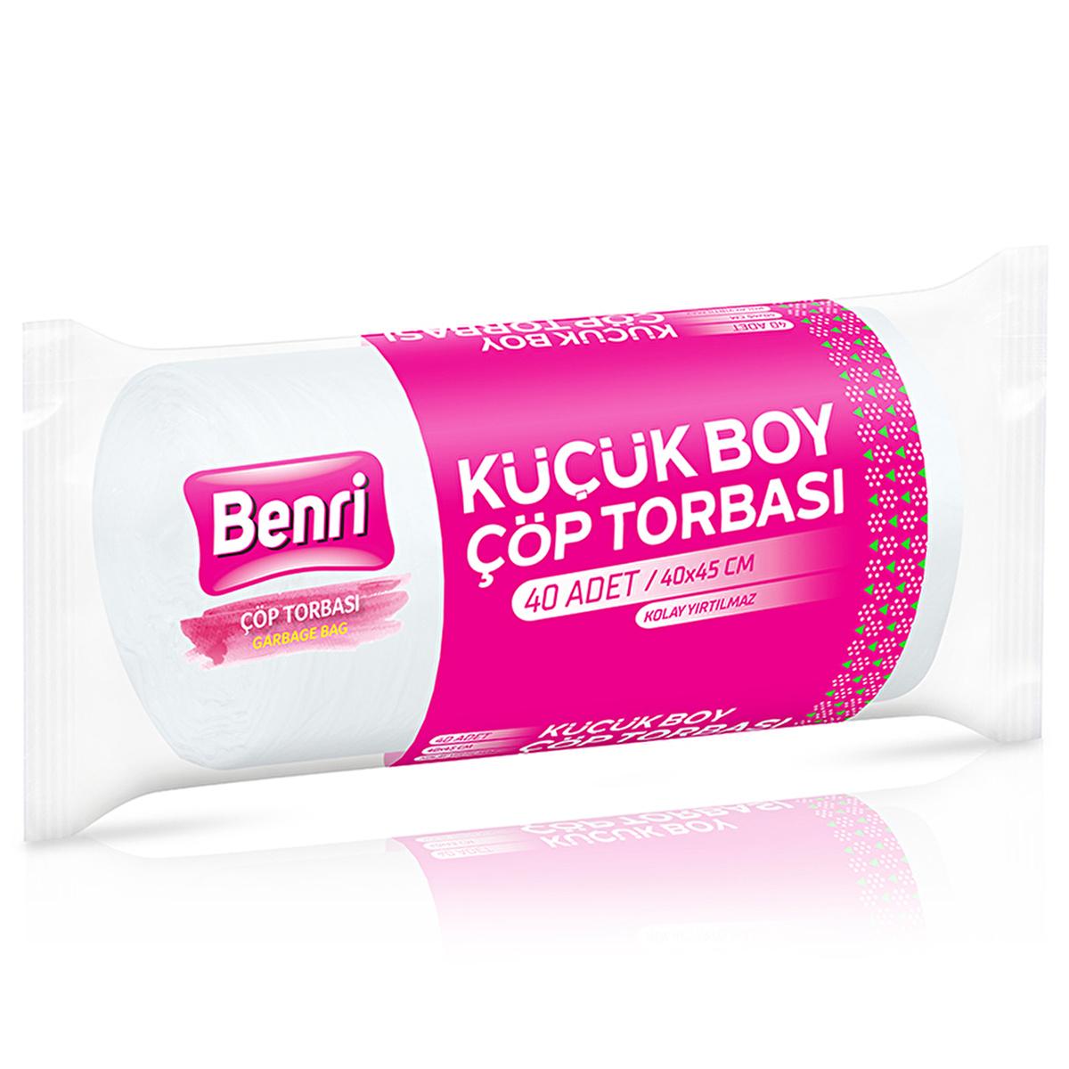 Benri Small Trash Bags - Pack of 40, Durable & Hygienic for Bathroom & Kitchen Use Benri Small Trash Bags - Durable & Hygienic small trash bags, bathroom trash bags, kitchen trash bags, durable trash bags, roll trash bags, Benri, hygiene, waste disposal, cleaning solutions, household essentials, office supplies