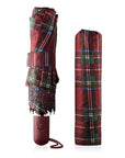 Eklips Burgundy Plaid Automatic Umbrella