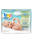 Uni Baby: Gentle Touch Baby Wipes 3x52 - Hypoallergenic, Fragrance-Free Sensitive Skin Cleansing Uni Baby Wipes: Gentle, Hypoallergenic for Sensitive Skin baby wipes, sensitive skin wipes, fragrance-free baby wipes, hypoallergenic baby wipes, unibaby wipes, baby cleansing wipes, alcohol free baby wipes, paraben free baby wipes, gentle baby wipes, baby skincare, baby hygiene, diaper wipes, newborn wipes, wipes for sensitive skin, prebiotic wipes, fragrance free, hypoallergenic, paraben free, alcohol free, ba