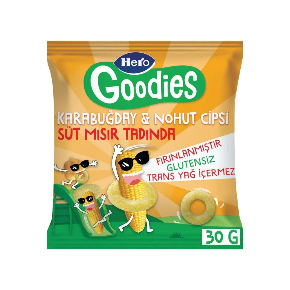 Hero Goodies Sweet Corn Baked Buckwheat & Chickpea Chips 30g