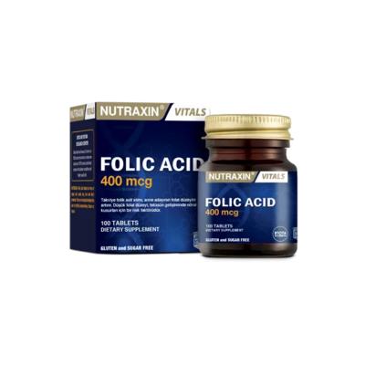 Nutraxin Folic Acid 400 mcg Dietary Supplement - 100 Tablets, Vegan & Allergen-Free - image 5