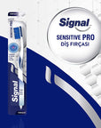 Signal Sensitive Pro Manual Toothbrush for Sensitive Teeth & Gums - Soft Bristle, Gentle Oral Care - Toothpaste