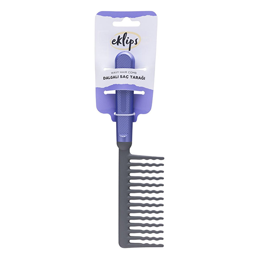 Eklips Wavy Hair Comb - Gentle Detangling & Styling for Curly Hair - Ergonomic Handle, Reduces Breakage - Hair Accessories