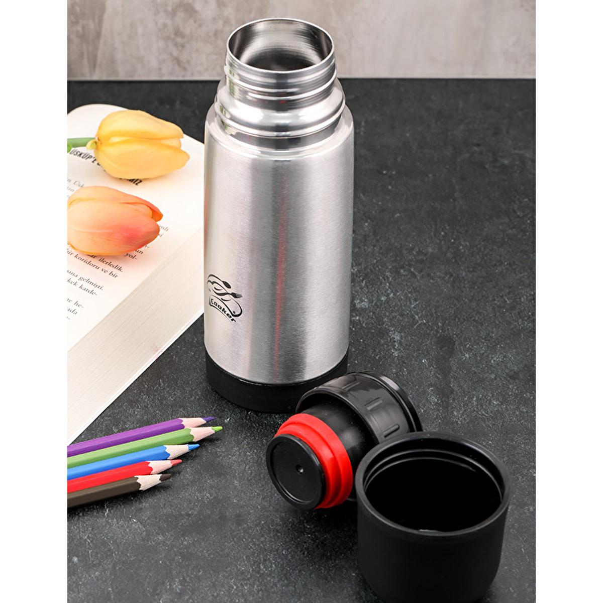 Cooker Stainless Steel Thermos 300ml - Keeps Drinks Hot/Cold for 24 Hours, Double-Walled Insulated Flask Cooker 300ml Stainless Steel Thermos - 24 Hour Temperature Control stainless steel thermos, insulated flask, double-walled thermos, portable beverage container, thermal mug, outdoor gear, eco-friendly products, office essentials, camping accessories, hiking gear