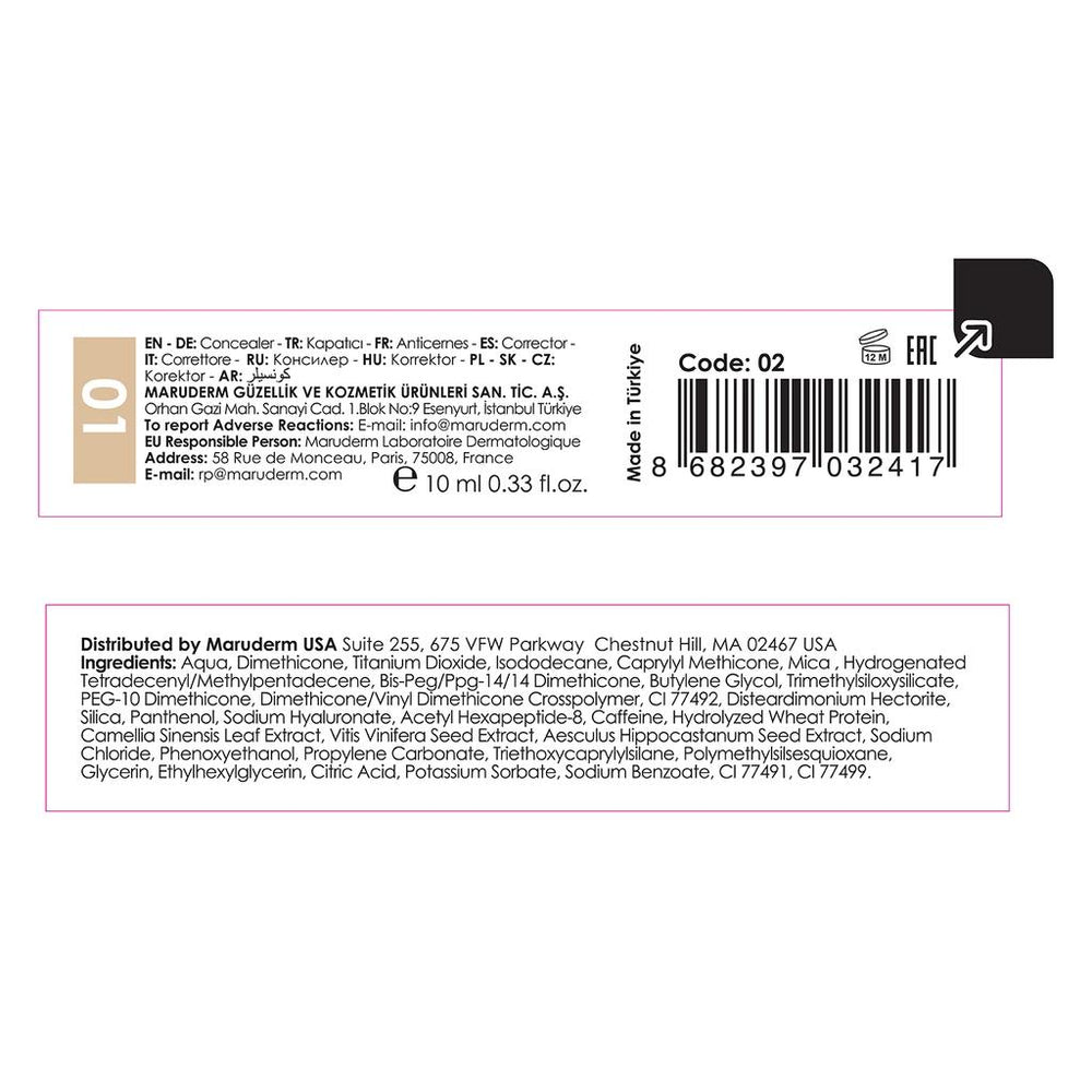 Maruderm Make Up Cover Crush Concealer No: 01 10ml