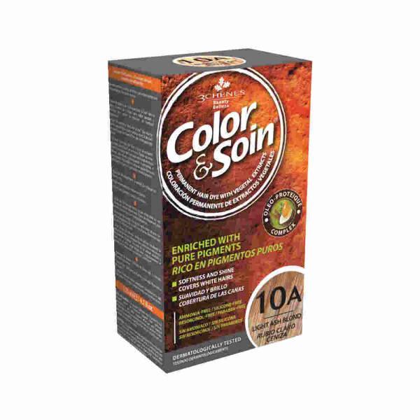 Color&Soin Natural Light Ash Blond Hair Dye - Ammonia-Free, Permanent Hair Color with Herbal Extracts - Hair Dye