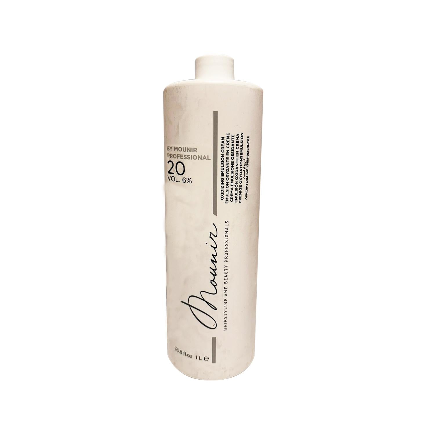 Mounir 20 Volume 6% Oxidizing Cream for Hair Coloring and Bleaching - 1000ml Mounir 20 Vol 6% Oxidizing Cream - 1000ml Oxidizing Cream, Hair Bleach Developer, 20 Volume Hair Developer, 6% Hair Oxidizer, Mounir Hair Care, Hair Coloring, Bleaching, Professional Hair Care, Hair Processing, 1000ml, Bulk Hair Care Products