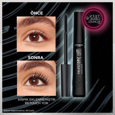 Loreal Paris Telescopic Lift Extra Black Mascara - Long-Lasting, Volumizing, Lengthening Mascara for Dramatic Eye Look Loreal Paris Telescopic Lift Extra Black Mascara - Long Lasting & Volumizing Loreal Paris Mascara, Telescopic Lift Mascara, Extra Black Mascara, Long-lasting Mascara, Volumizing Mascara, Lengthening Mascara, Dramatic Eye Look, Cosmetic, Makeup, Eye Makeup, Mascara, Loreal Paris Telescopic Lift Extra Black, Long Lasting Mascara, Volumizing Mascara, Black Mascara, Panthenol, Keratin, Cosmetic