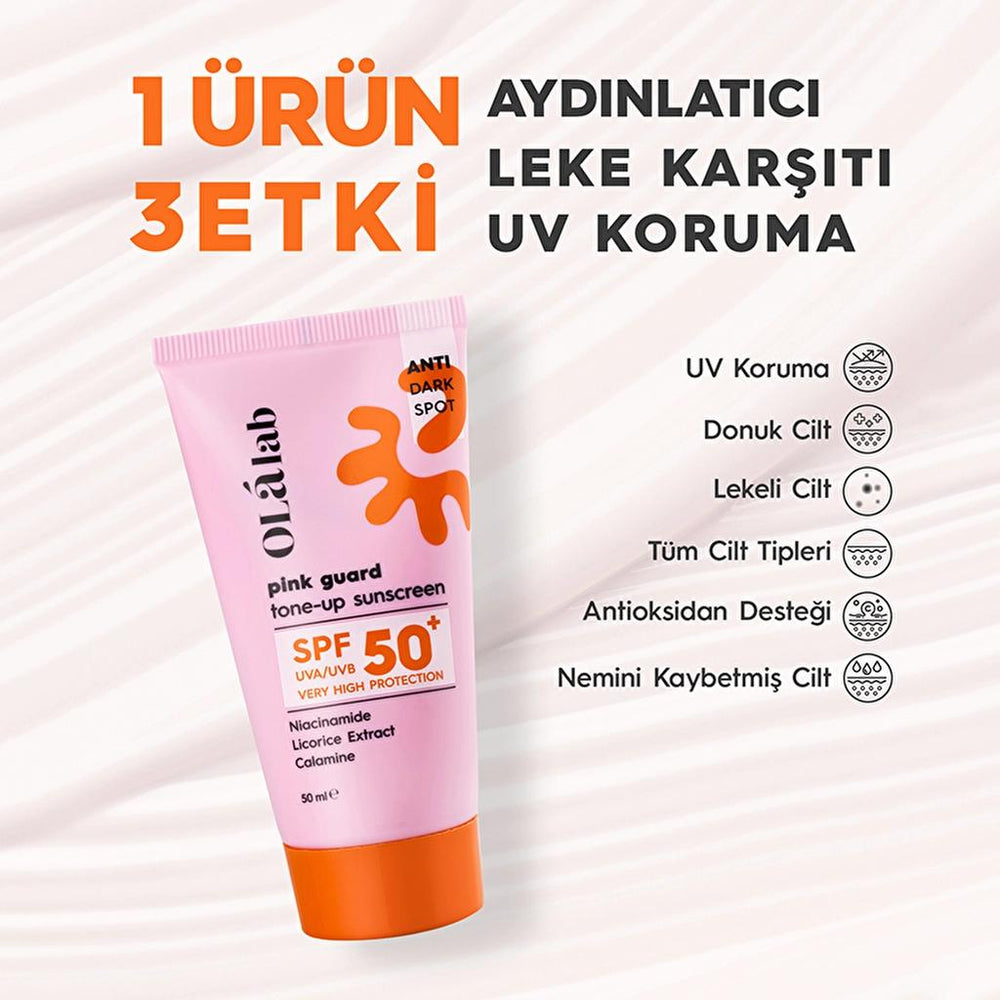 Olalab Brightening & Tone Evening SPF 50+ Pink Sunscreen 50 ml