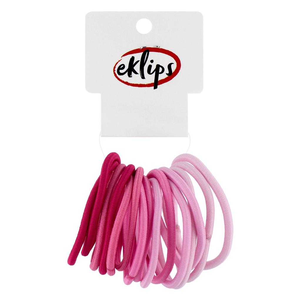 Eklips Pink Elastic Hair Ties for Gentle Hold 15-Pack