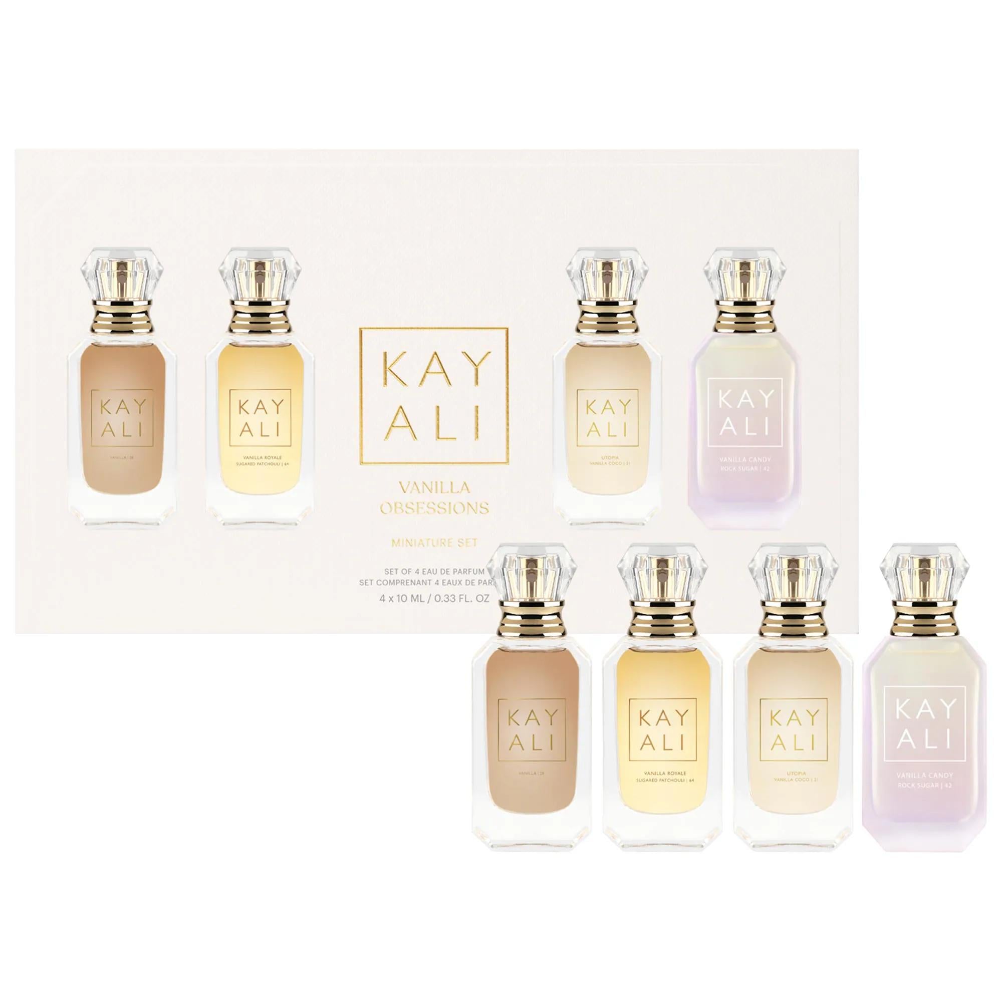 KAYALI Vanilla Miniature Obsessions Perfume Set: Layering Fragrance Collection, Travel-Friendly, Luxurious Vanilla 28, Royale Sugared Patchouli, Utopia Coco KAYALI Vanilla Perfume Set: Miniature Fragrance Collection Vanilla perfume set, KAYALI perfume, Miniature perfume set, Vanilla fragrance collection, Perfume gift set, Gourmand perfume, Layering fragrance, Luxury perfume, Vanilla 28, Vanilla Royale Sugared Patchouli, fragrance enthusiasts, vanilla scents, travel-friendly, gifts for her, layering perfumes