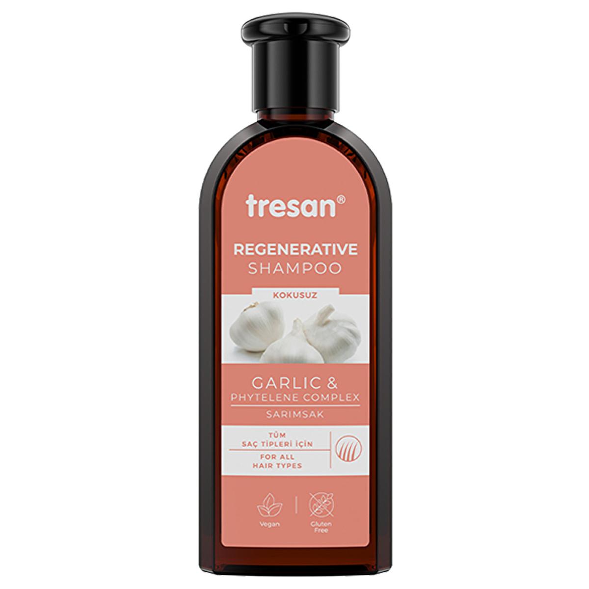 Tresan Repairing Shampoo with Garlic Extract - Nourishing Hair Care for Damaged Hair, 10.14 fl oz Tresan Repairing Shampoo - Nourishing Hair Care for Damaged Hair repairing shampoo, nourishing hair care, natural ingredients shampoo, daily use shampoo, damaged hair repair, garlic extract shampoo, hair nourishment, hair repair, Tresan, hair care products, natural hair care, healthy hair solutions