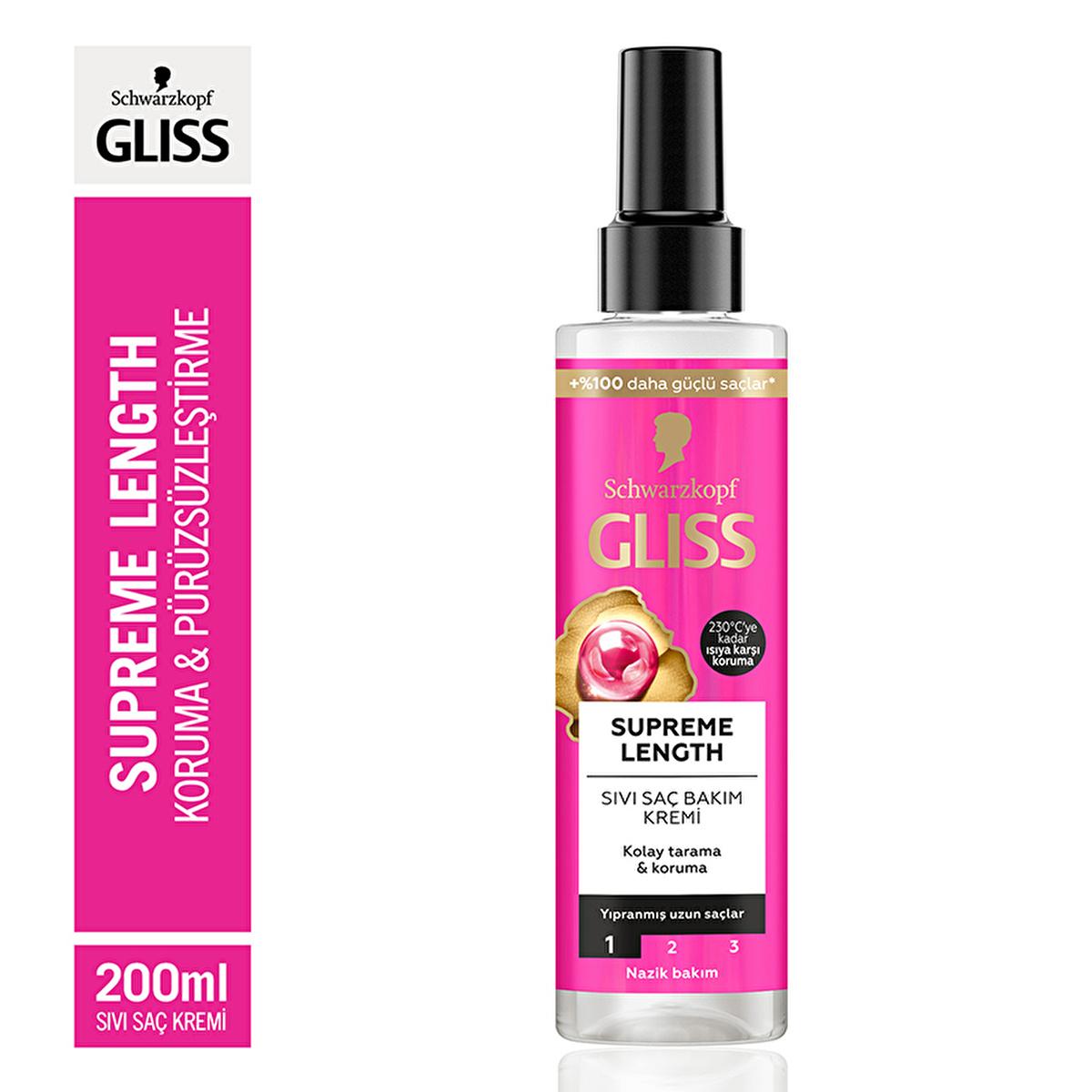 Gliss Supreme Length Liquid Hair Cream 200ml - Nourishing Hair Care for Softer, Shinier Long Hair Gliss Supreme Length Hair Cream 200ml - Soft &amp; Shiny Hair Hair care product, Liquid hair cream, Long hair nourishment, Hair softening cream, 200 ml hair care, Hair nourishment, Hair care routine, Long hair care, Soft hair, Smooth hair, Shiny hair, Hair health, Hair beauty