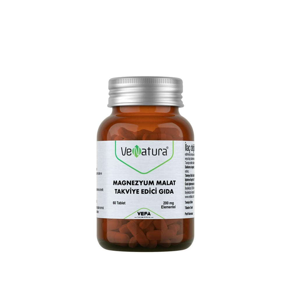 VeNatura Magnesium Malate Dietary Supplement - 60 Tablets for Energy, Muscle Function & Overall Wellness VeNatura Magnesium Malate Supplement - Boost Energy & Wellness Magnesium Malate supplement, Dietary magnesium supplement, Magnesium deficiency support, Health and wellness supplements, VeNatura Magnesium Malate, Energy production support, Muscle function support, Overall wellness, Fitness enthusiasts, Athletes, Health-conscious individuals, Dietary supplement, Magnesium supplementation