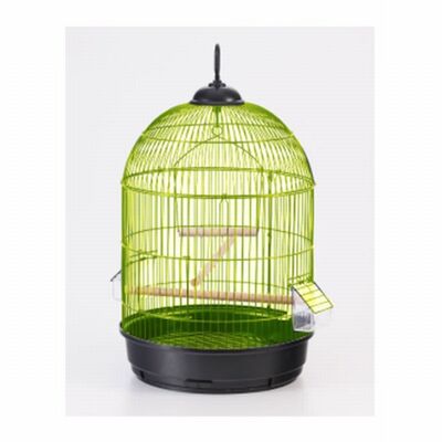 Eurogold Round Brass Bird Cage with Swing and Perches 34x55 cm