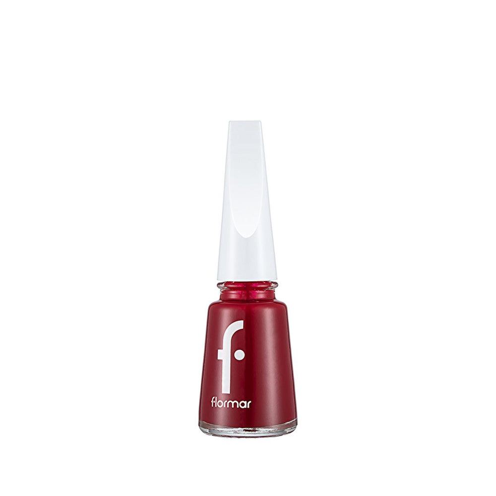 Flormar Nail Enamel Dark Red - Intense Pigment for Beautiful Nails | 0.4 fl oz - Nail Polish