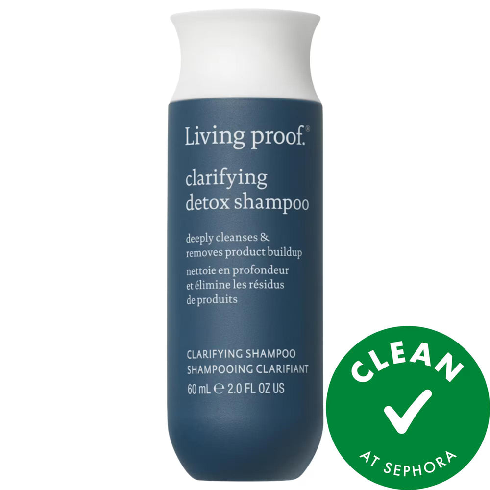 Living Proof Mini Clarifying Detox Shampoo - Gentle, Sulfate-Free, Color-Safe Hair Detox Solution Living Proof Mini Clarifying Detox Shampoo - Gentle & Effective clarifying shampoo, detox shampoo, sulfate-free shampoo, color-safe shampoo, hair detox, buildup removal shampoo, gentle clarifying shampoo, Living Proof, hair care, hair cleansing, pollution protection, hard water solution, healthy hair, vibrant hair, soft shiny hair, manageability, non-stripping formula, sulfate-free, cruelty-free, Sephora Clean 