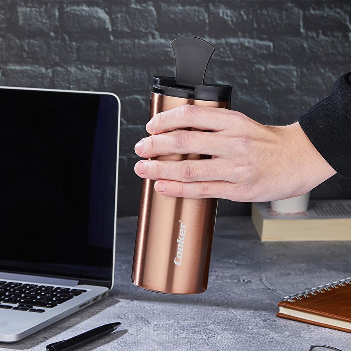 Cooker Stainless Steel Thermos 400ml - Keep Drinks Hot & Cold On-the-Go, Leak-Proof Travel Mug Cooker Thermos: Keep Drinks Hot/Cold On-the-Go! stainless steel thermos, insulated thermos, travel mug, hot and cold thermos, leak proof thermos, car cup thermos, portable thermos, 400ml thermos, commuter thermos, outdoor thermos, travel, camping, hiking, office, school, stainless steel, double walled, hot drinks, cold drinks, beverage container, cup holder, anti-spill, portable, drinks, travel mug, car accessory,