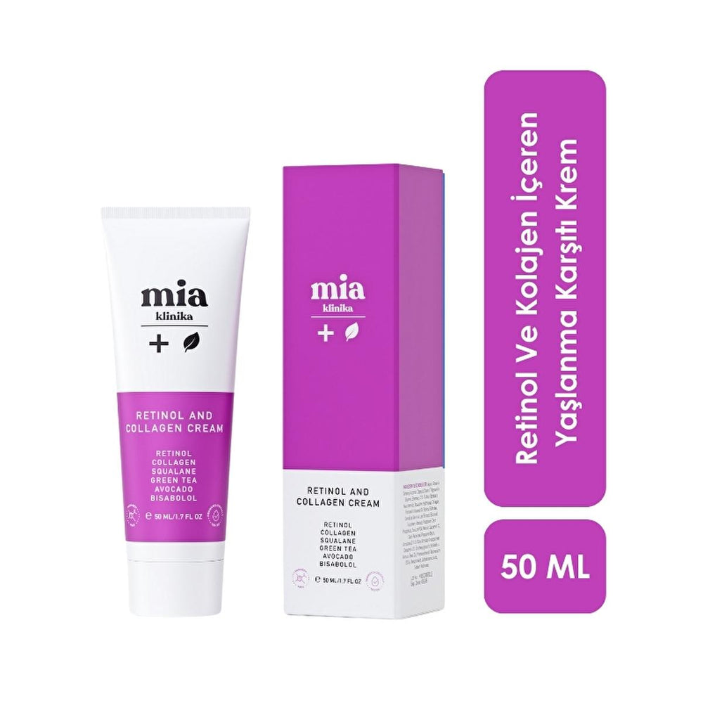Mia Klinika Anti-Aging Cream with Retinol and Collagen - Reduces Wrinkles, Improves Skin Elasticity - 1.69 fl oz - Face Cream