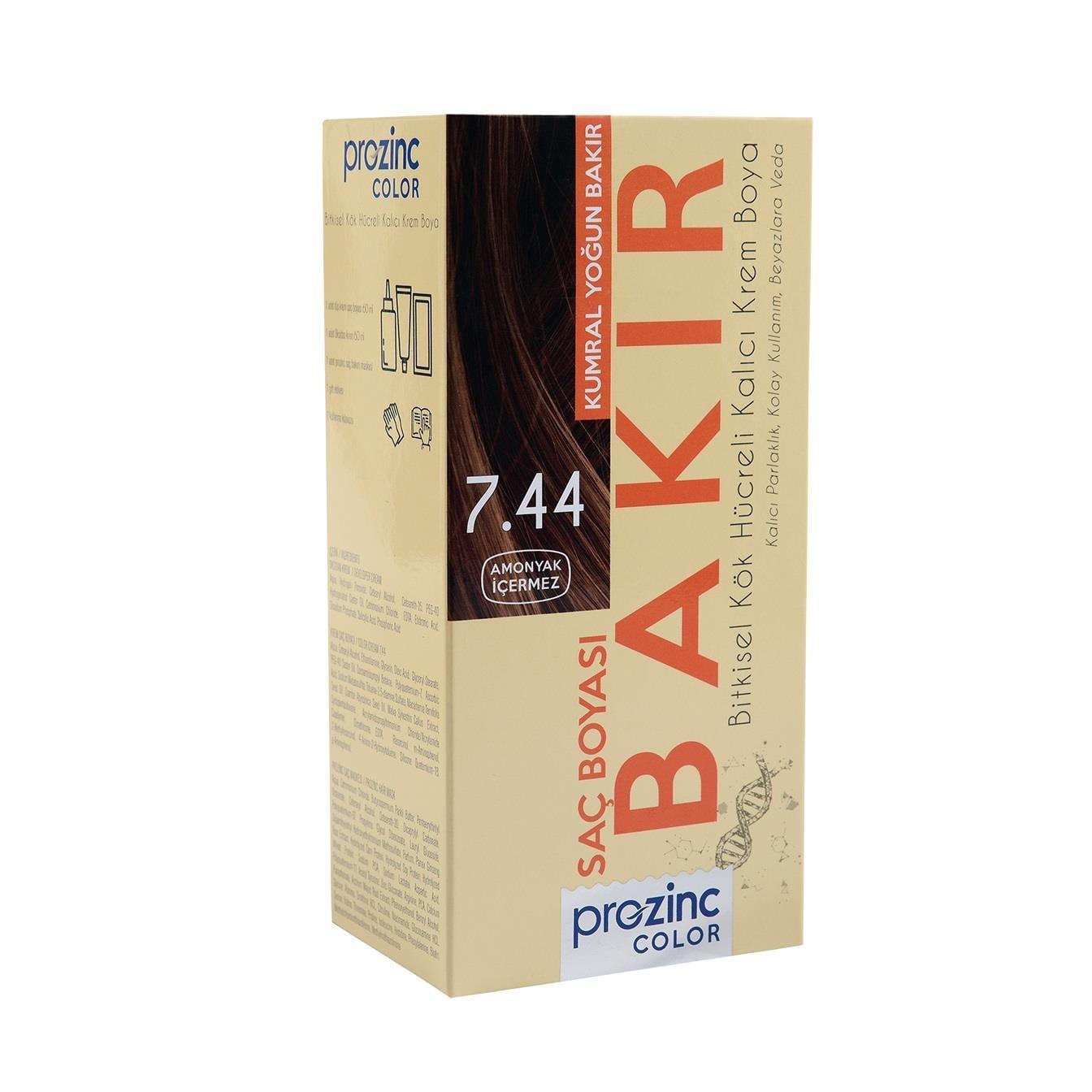 Prozinc Color Hair Dye Intense Copper Blonde 7.44