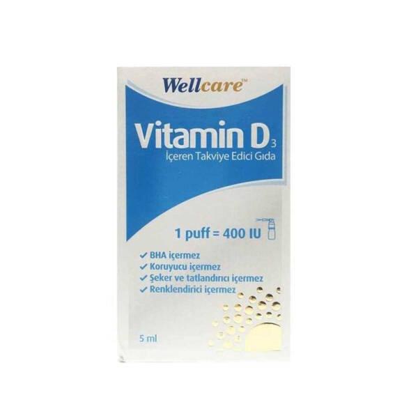 Wellcare Vitamin D3 400 IU Supplement Spray - Supports Bone Health &amp; Immune Function, Easy-to-Use Spray Format - image 2