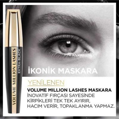 Loreal Paris Volume Million Lashes Extra Black Mascara for Voluminous, Lengthened Lashes - Long-Lasting, Easy - view 3