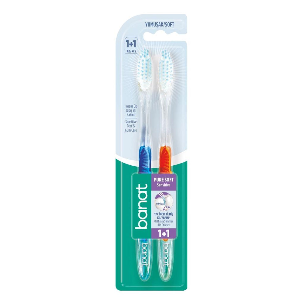 Banat Sensitive Soft Toothbrush 1+1 Pack