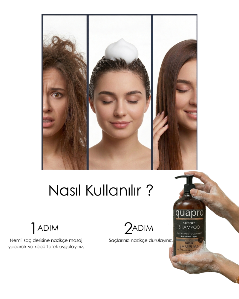 Quapro Keratin Shampoo for Lasting Shine and Softness 1000 ml