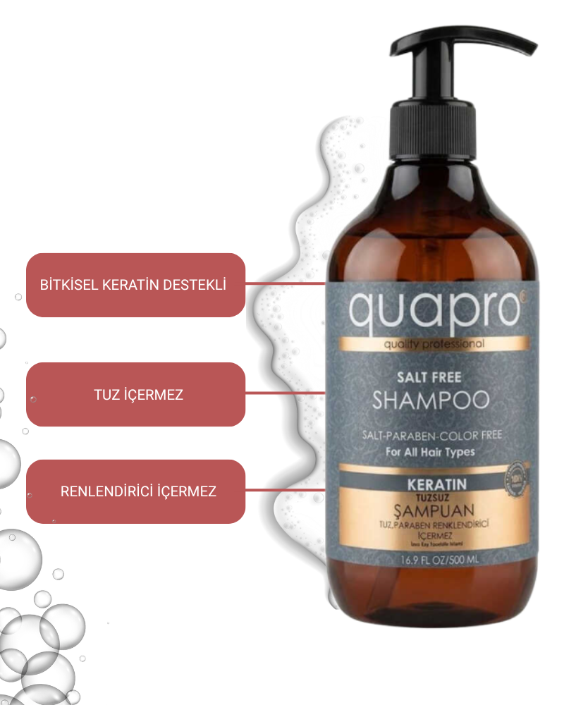 Quapro Keratin Shampoo for Radiant Shine and Softness 500ml