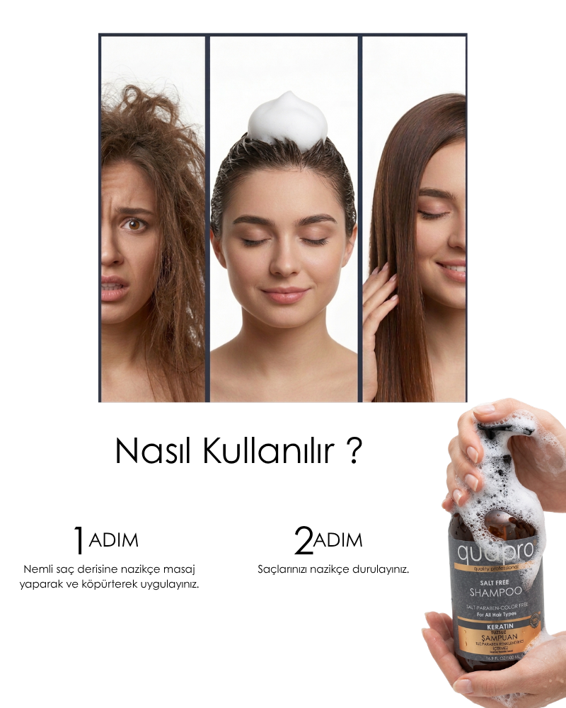 Quapro Keratin Shampoo for Radiant Shine and Softness 500ml