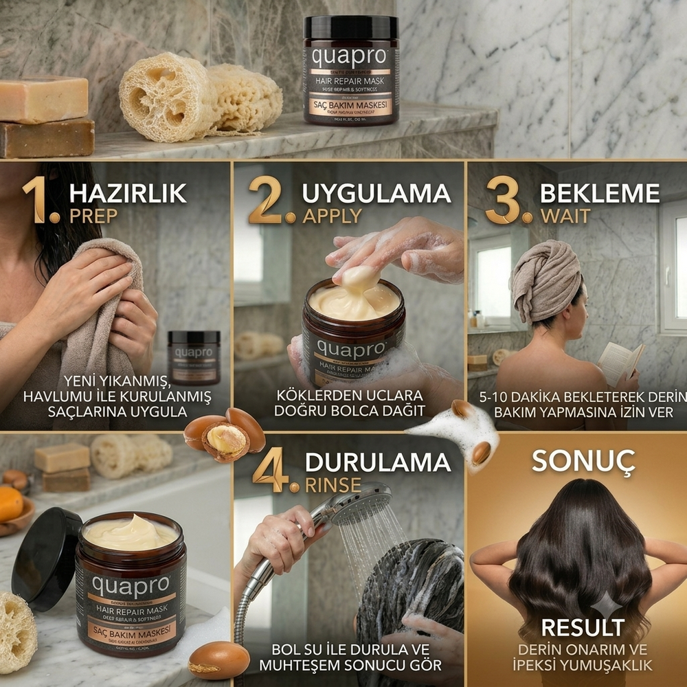 Quapro Argan Hair Mask Intensive Hydration for Dry Hair 500 ml