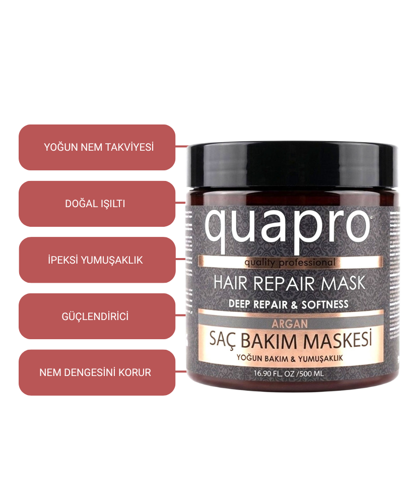 Quapro Argan Hair Mask Intensive Hydration for Dry Hair 500 ml
