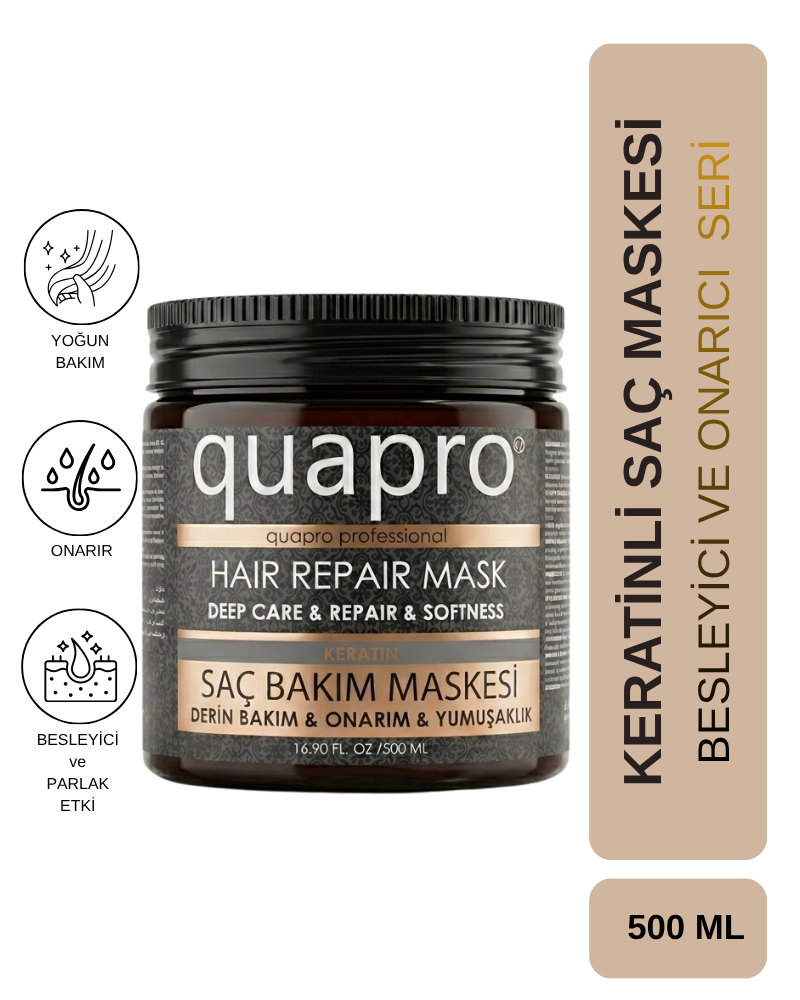 Quapro Keratin Hair Mask for Intense Moisture 500 ml