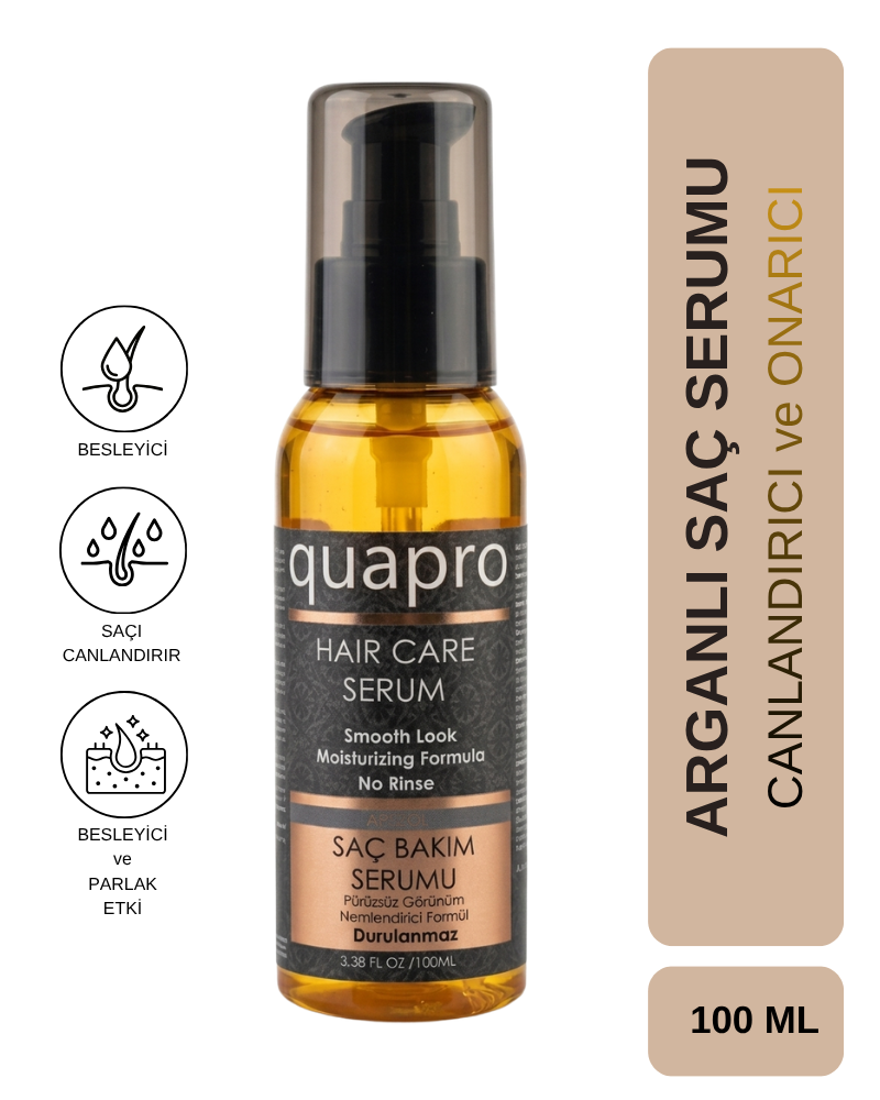Quapro Argan Hair Serum for Frizz Control and Shine 100 ml