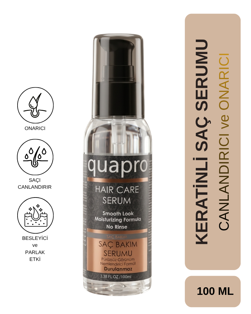 Quapro Keratin Hair Serum for Frizz Control and Shine 100 ml