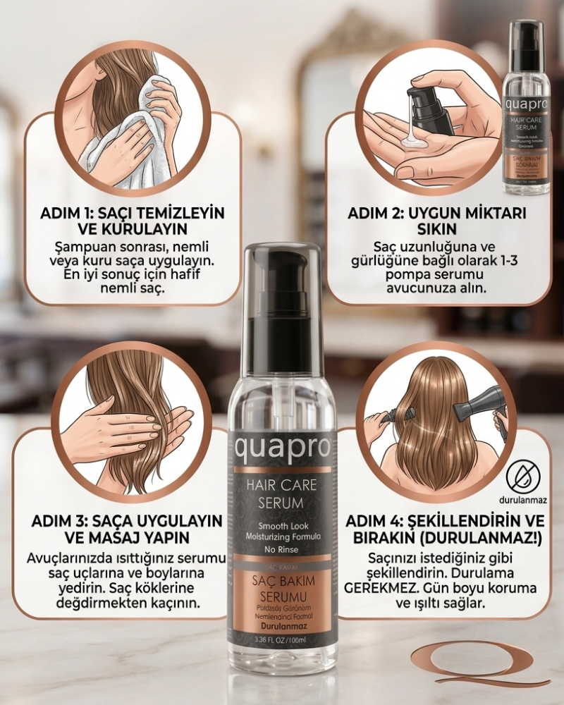 Quapro Keratin Hair Serum for Frizz Control and Shine 100 ml
