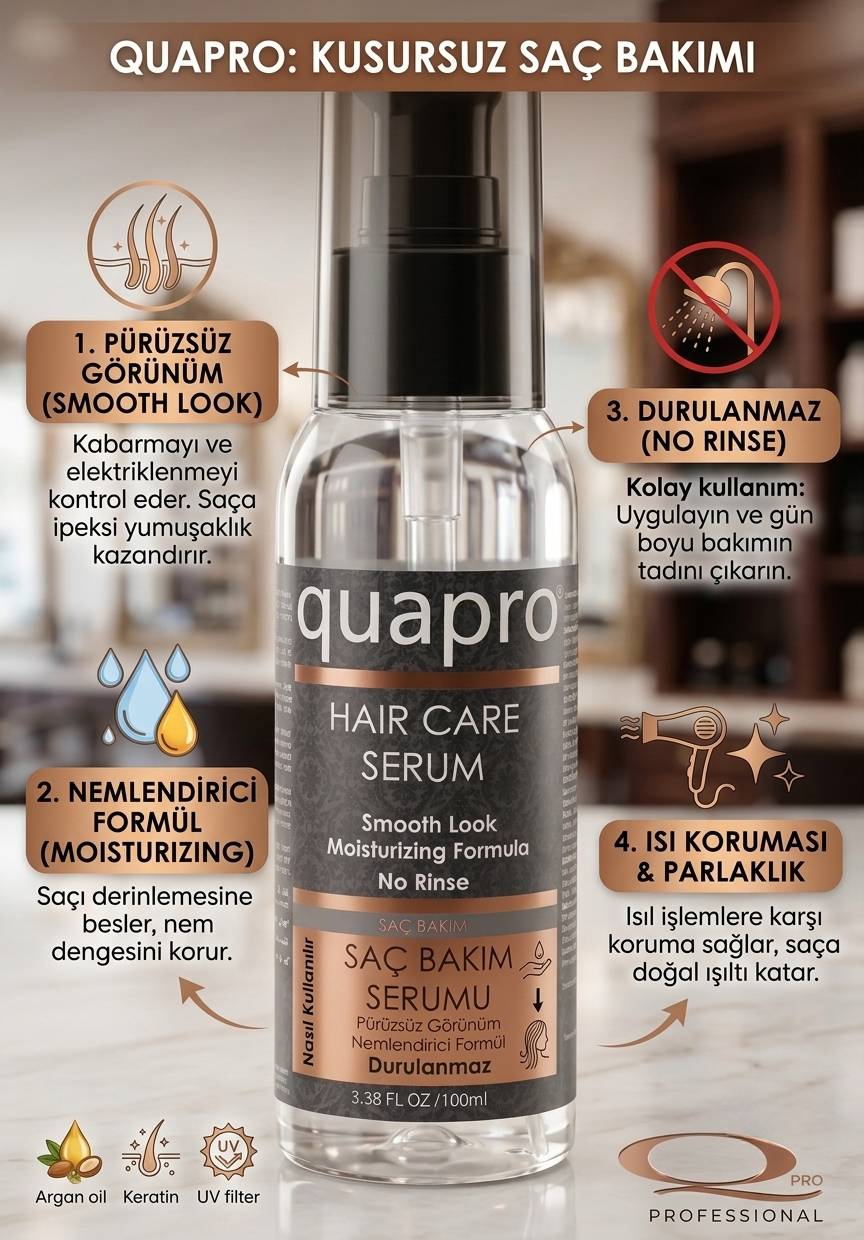 Quapro Keratin Hair Serum for Frizz Control and Shine 100 ml