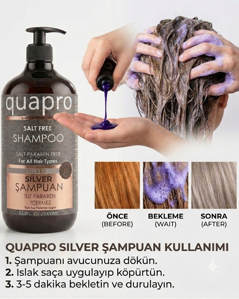 Quapro Silver Shampoo Anti-Brassiness Toning Formula 1000 ml