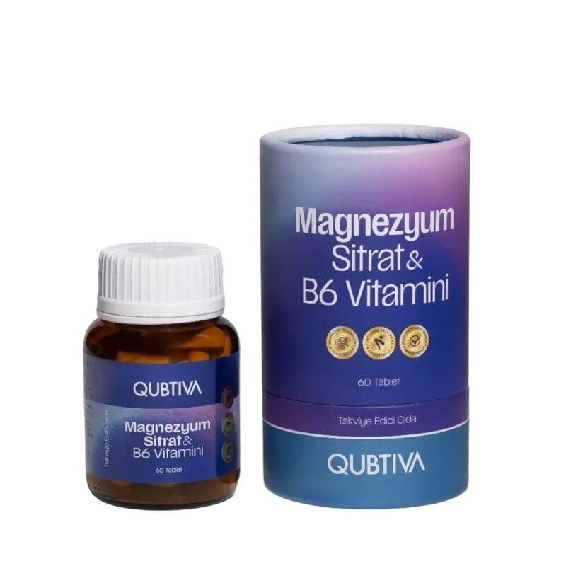 Qubtiva Magnesium Citrate & Vitamin B6 Support Supplement 60 Tablets