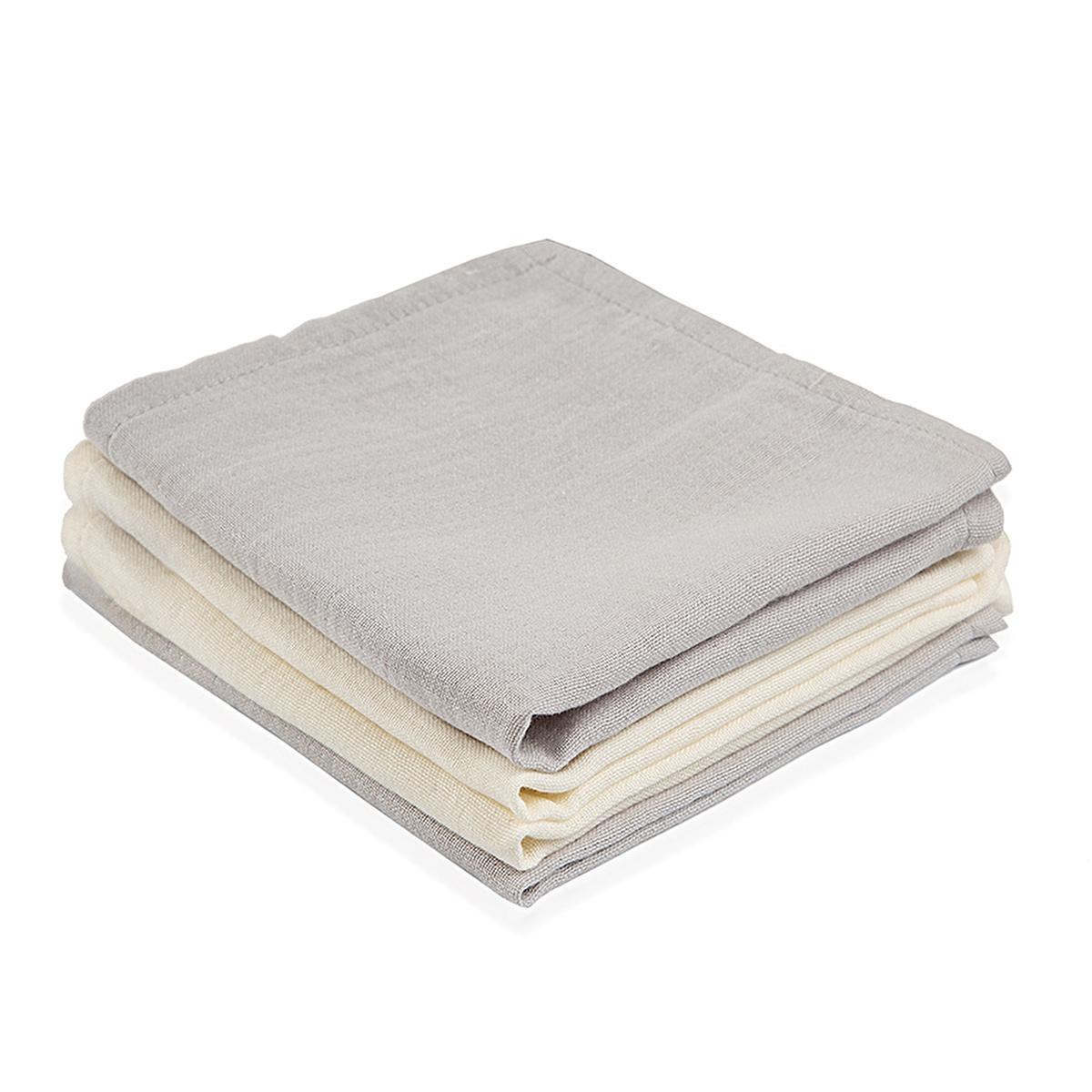 Babyjem Baby Muslin Cloth 4-Pack Grey - Soft Multi-Purpose Cloth for Newborn Care Baby Muslin Cloth 4-Pack - Soft & Multi-Purpose for Newborns baby muslin cloth, muslin baby cloth, baby burp cloth, baby bib, soft baby cloth, multi-purpose baby cloth, newborn baby essentials, baby care, newborn care, gentle baby products, baby cloth, baby essentials