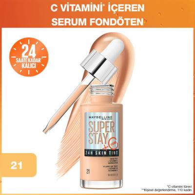 Maybelline Super Stay Skin Tint Foundation: Lightweight Vitamin C Formula for Radiant, All-Day Coverage - Brightening Skin Tint Foundation Maybelline Skin Tint: Radiant & Lightweight Vitamin C Foundation skin tint foundation, lightweight foundation, vitamin C foundation, radiant finish foundation, long-lasting foundation, Maybelline skin tint, brightening foundation, all skin types foundation, foundation, skin tint, vitamin C, radiant finish, long-lasting, all skin types, makeup, beauty, cosmetic, skin care