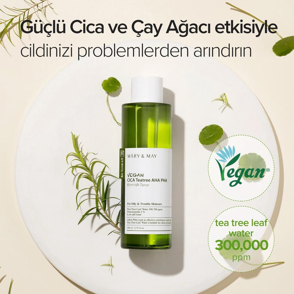Mary &amp; May Cica Tea Tree AHA PHA Toner 200ml