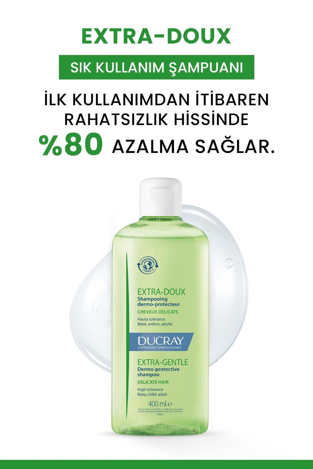 Ducray Extra Doux Gentle Shampoo for Sensitive Hair - 13.53 fl oz, Suitable for All Family Members Ducray Extra Doux Gentle Shampoo for Sensitive Hair Ducray Extra Doux Şampuan, Gentle Shampoo, Hassas Saç Şampuanı, Aile Şampuanı, Günlük Şampuan, Sensitive Hair Care, Family Hair Care, Mild Shampoo, Daily Shampoo, Hair Care for Sensitive Scalps, Softening Shampoo, Shine Enhancing Shampoo, Strengthening Shampoo