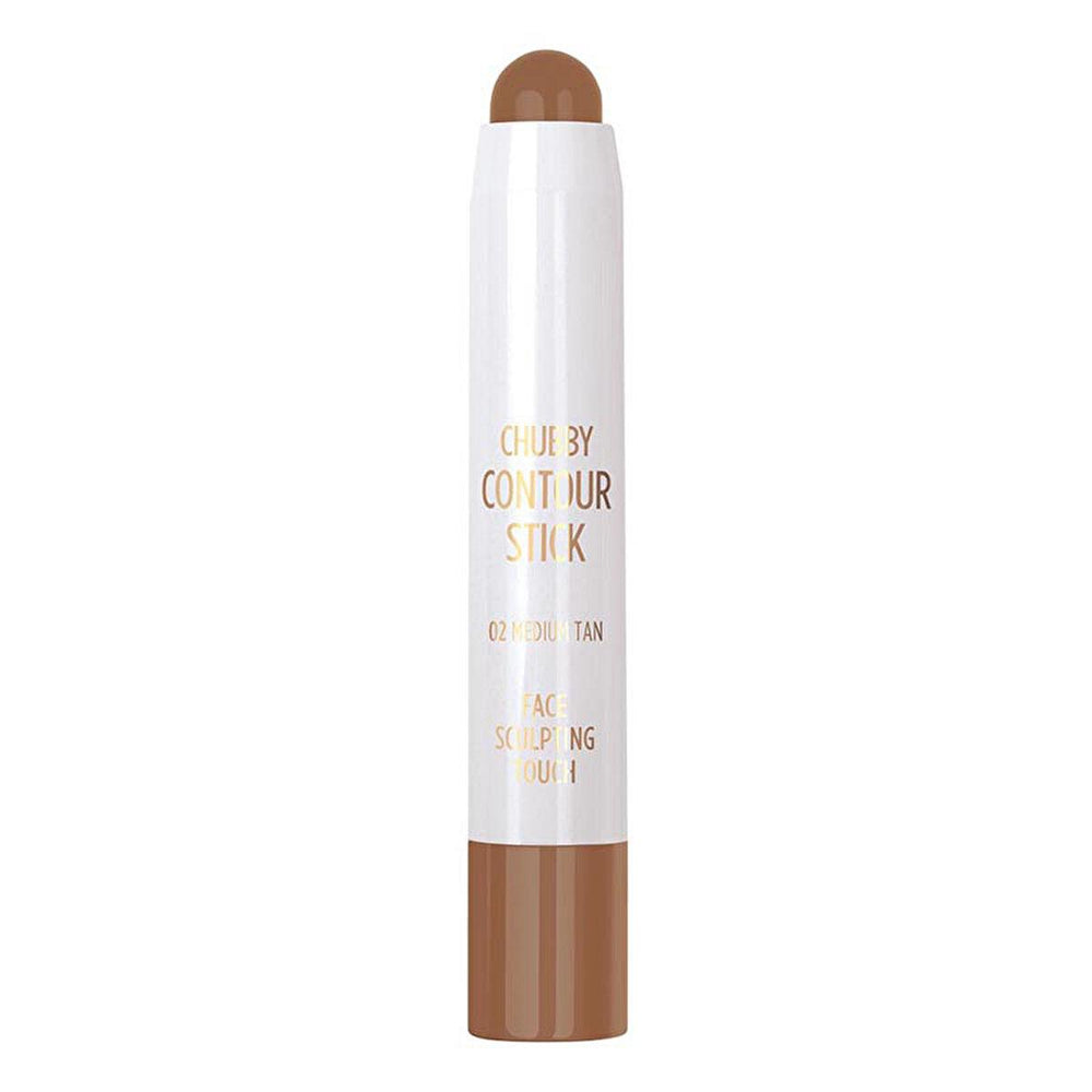 Golden Rose Chubby Contour Stick 02 Medium Tan - Vegan, E Vitamin Enriched Contour Makeup - Vitamin & Supplement